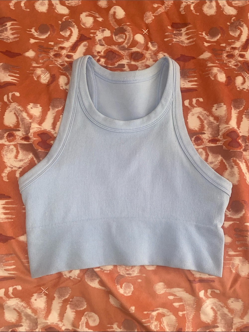 ALO Yoga Light Blue Ribbed Crop Tank